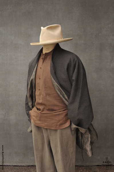 Double Layer Japanese Farmer Coat - Novel sashiko cotton III - S, M