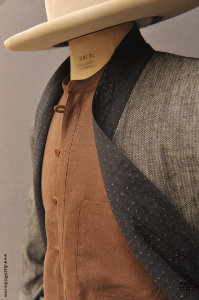 Double Layer Japanese Farmer Coat - Novel sashiko cotton III - S, M