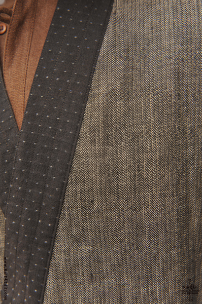 Double Layer Japanese Farmer Coat - Novel sashiko cotton III - S, M