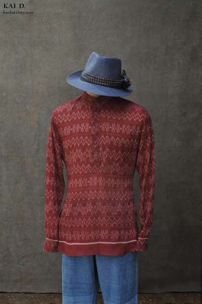 Folklore Shirt - Light weight ikat cotton - XL
