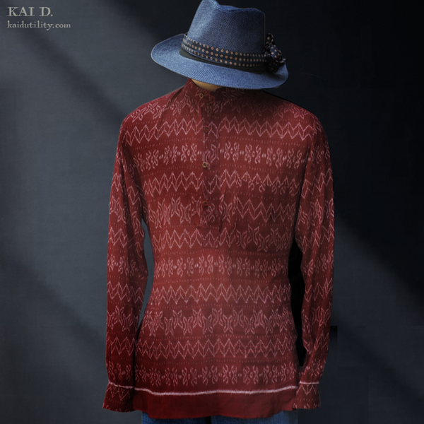 Folklore Shirt - Light weight ikat cotton - XL