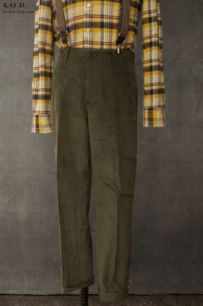 Corduroy Borough Pants - Dark Green - 32