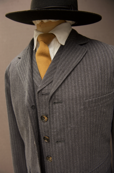 Herringbone Stripe Lukas Blazer - Grey Pin - M