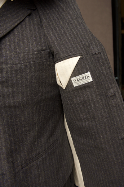 Herringbone Stripe Lukas Blazer - Grey Pin - M