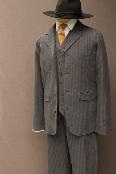 Herringbone Stripe Lukas Blazer - Grey Pin - M