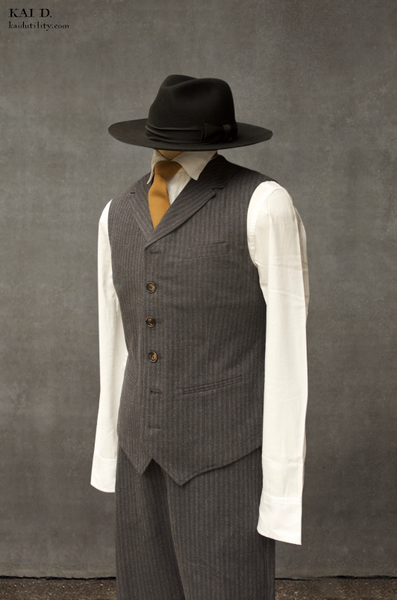 William Vest - Grey Pinstripe - L