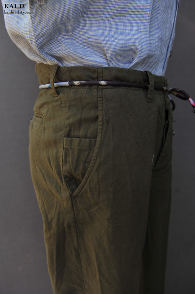 Soft Twill Borough Pants - Deep Military Green - 32