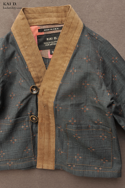 Children's Kimono Jacket - Novel Sashiko Cotton -  M