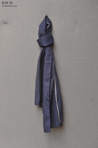 Mini Basket Weave Indigo Cotton Scarf