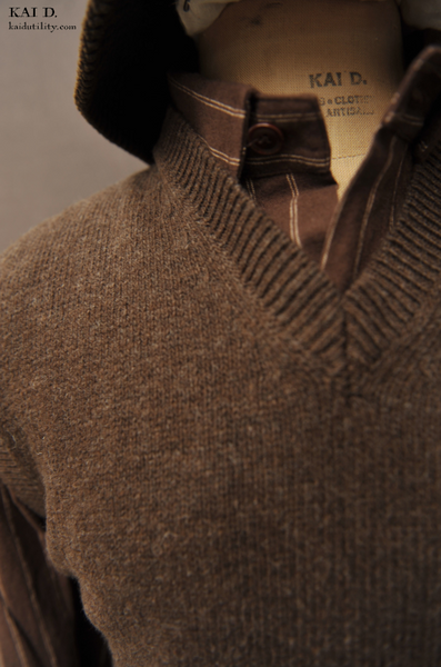 Merino Wool Vest - Dark brown -M
