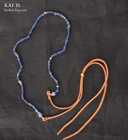Handmade Beaded Necklace - Indigo