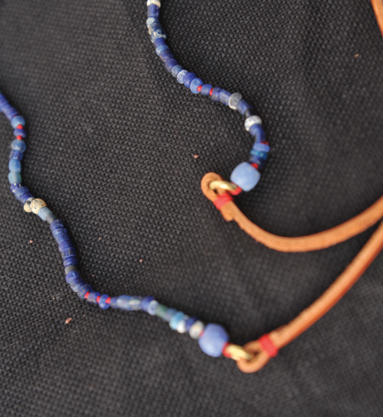 Handmade Beaded Necklace - Indigo