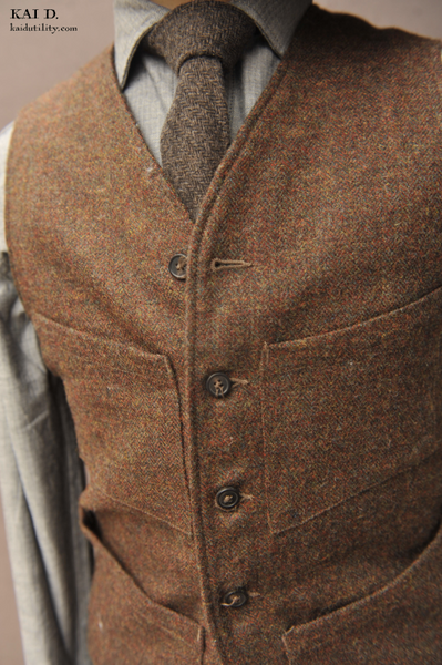 The Milford Vest - Brown Tweed - M, L