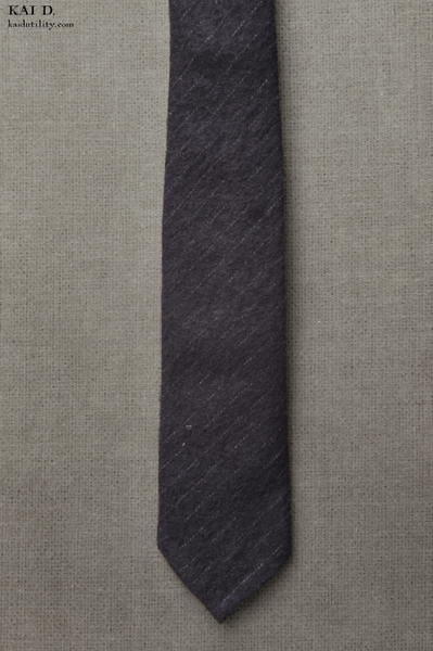 Pinstripe Wool Tie - Navy