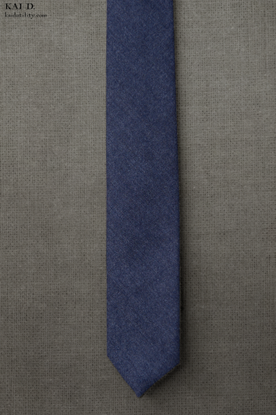 Retro Wool Tie - Uniform Blue