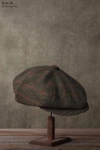 Peaky Hat -  Wool Cashmere Plaid - L, XL