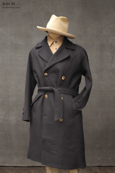 Grandad Wool Trench - Navy - 46, 48 (NO RETURN)