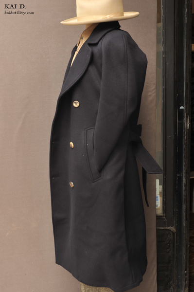 Grandad Wool Trench - Navy - 46, 48 (NO RETURN)