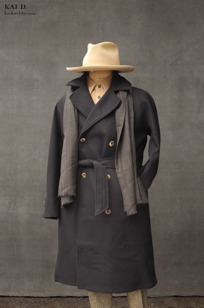 Grandad Wool Trench - Navy - 46, 48 (NO RETURN)