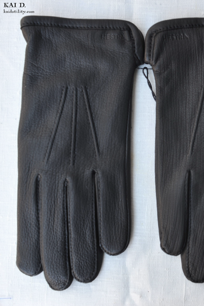 Deerskin Gloves - Black - 8, 10
