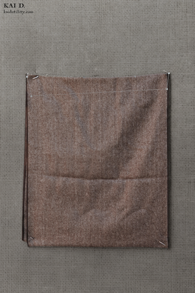 Pure Cashmere Wool Scarf - Brown Herringbone