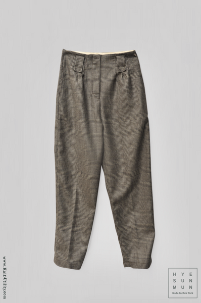 Kaylee Cargo Pants - Glen Plaid Wool - XS