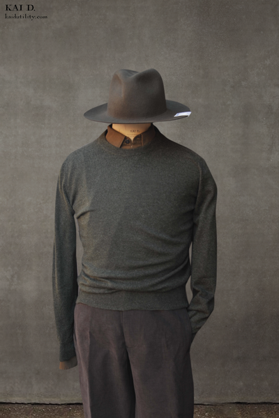 Mongolian Cashmere Sweater - Army Green - L, XL