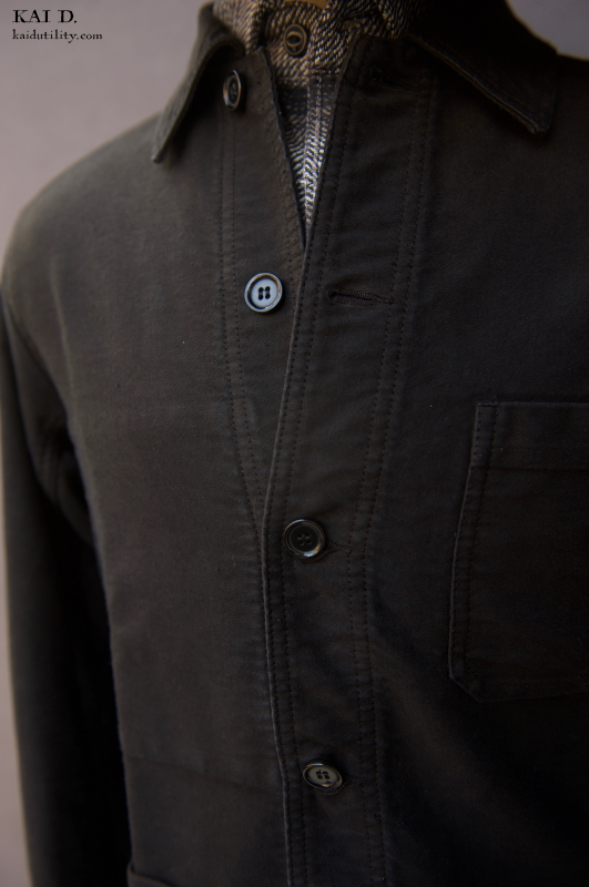 French Moleskin Work Jacket - Black - 42, 44, 46, 48, 50