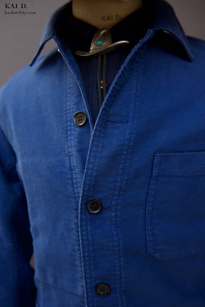 French Moleskin Work Jacket - French Blue - 44, 46, 48, 50
