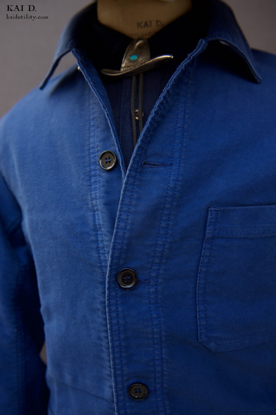 French Moleskin Work Jacket - French Blue - 44, 46, 48