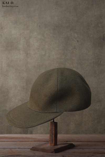 Carter Fitted Six Panel Hat -  Olive Melton - S, L