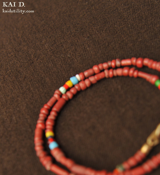 Handmade Beaded Bracelet - Coral