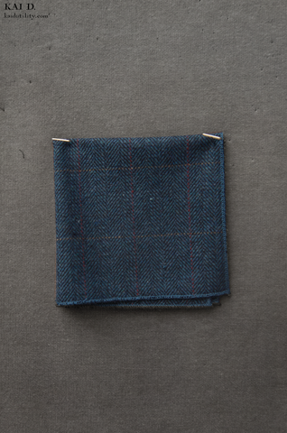 Tweed Pocket Square - Blue Tweed