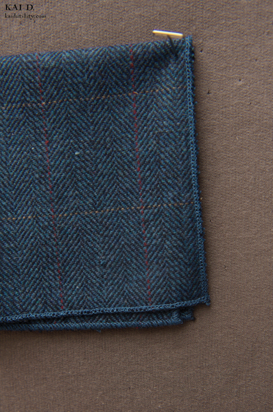 Tweed Pocket Square - Blue Tweed