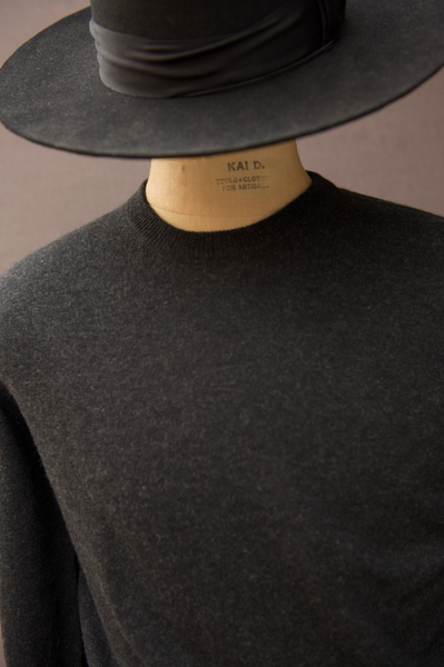Mongolian Cashmere Sweater - Deep Charcoal - M
