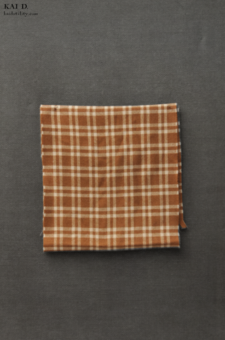Drakes Checked Wool Scarf - Tan
