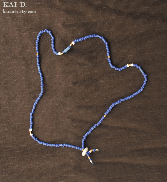 Handmade Beaded Necklace - Indigo III