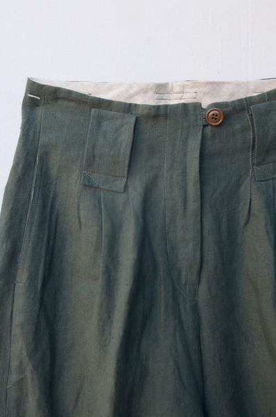 Kaylee Belted Pants - Belgian Linen - Jade - S
