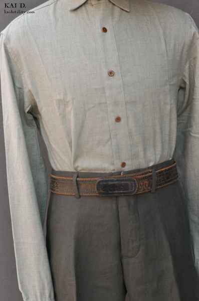 Artisan Twill Denham shirt - Pale Green - L
