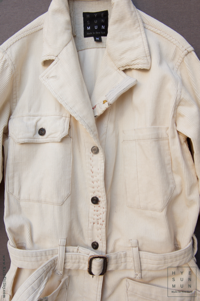 Corduroy Boro Earhart Jumpsuit - Eggshell -S