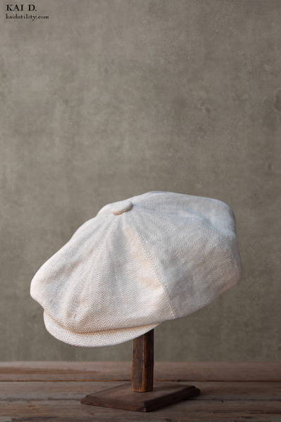 Peaky Hat - Linen Herringbone - M, L