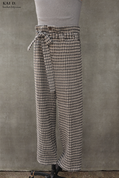 KnotTrousers - Black and Beige Jacquard - M