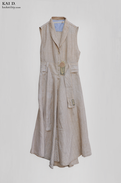 Carmela Long Sleeveless Dress - Pastel Yellow - S