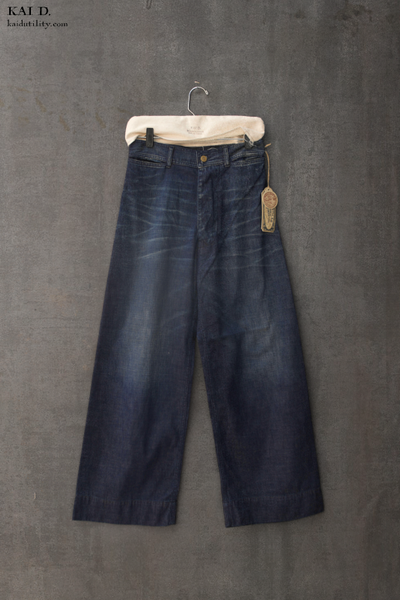 HIgh Waisted Denim Pants - Vintage Indigo - 26, 28, 30