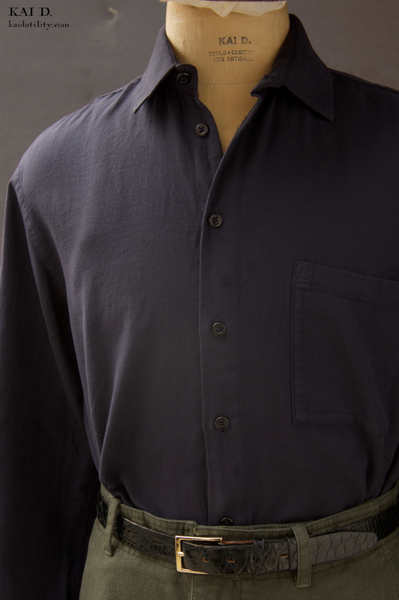 Soft Cotton Henning Shirt - Midnight - XL