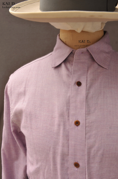 Soft Cotton Herringbone Denham Shirt - M