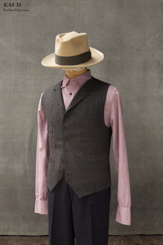 Doyle Vest - Tonal Checked Wool - S, XL