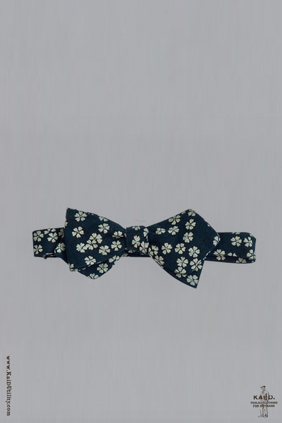 Indigo Floral Bowtie