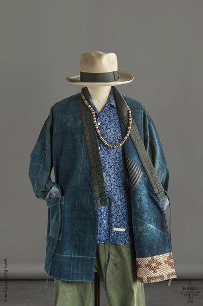 Japanese Farmer Coat - Vintage Denim - M