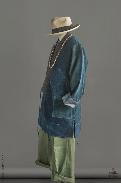 Japanese Farmer Coat - Vintage Denim - M